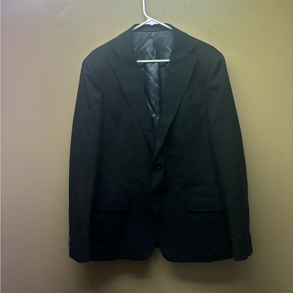 Michael Kors Mens Black Regular Fit 2 Piece Suit 44l Jacket 37wpant